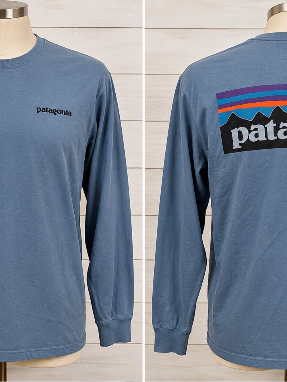 16555. Patagonia Long-Sleeve Crew Tee in Slate Blue